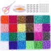 24-Color Glass Seed Beads Set: Solid & Dyed Core Beads for DIY Jewelry