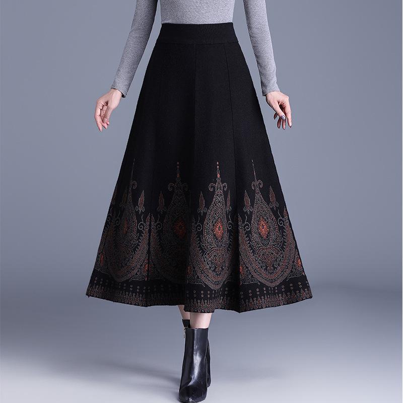 Женское стильное вязаное шерстяное платье с ниспадающей юбкой А-силуэта миди, новинка Осени/Зимы 2025