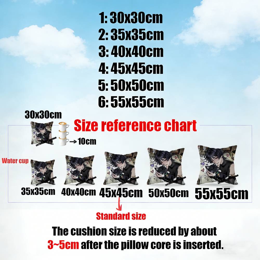 For Scaramouche Wanderer Genshin Impact Throw Pillow Case Sham 45X45Cm 35X35Cm Square Home Pillowcase Cushion Cover