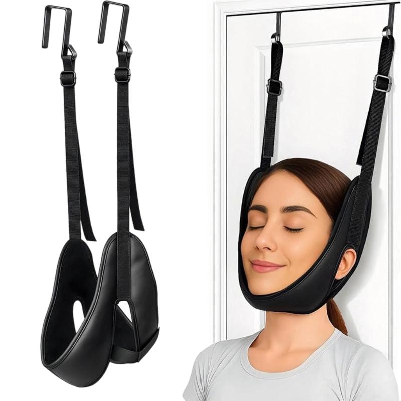 Over-Door Head-and-Chin Tractions Slings with Adjustable Hanging Position