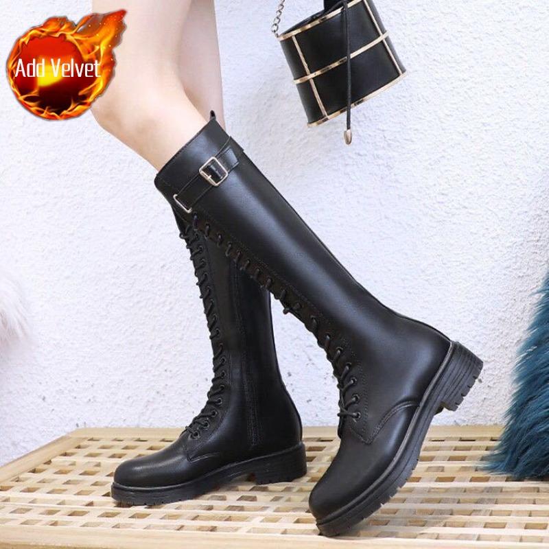 Обувь New Rock Shoes Для Женщин На Шнуровке Женские Ботинки Байкер Круглый Носок На Шнуровке Демисезонные Стильные Высококачественные Ботинки В