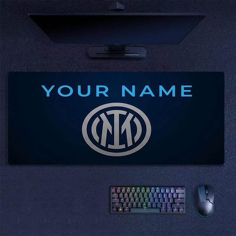 Custom Name,FC Internazionale Milano Mouse Pad, Large Gaming Desk Mat, Non-slip XXL Mousepad for Laptop & Tablet, Mini PC Playmat with Stitched Edges