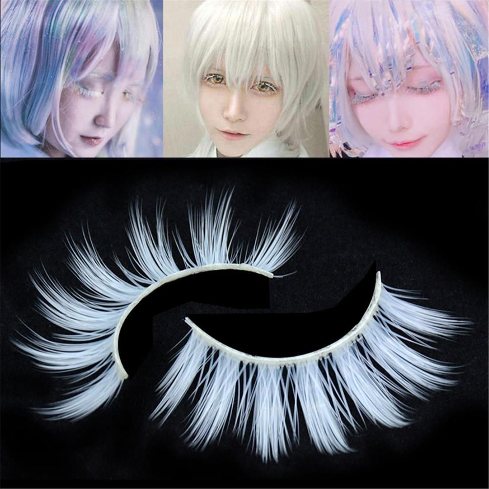 Cosplay Wispy Reusable Natural Fluffy False Lashes Cosplay False Eyelashes White Lashes