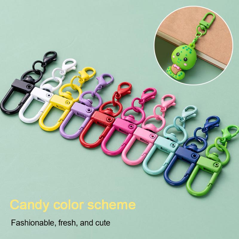 10 шт. цветной брелок-подвеска с карабинами Matel для самостоятельного изготовления ювелирных изделий, брелок для ключей, пряжка для собак, аксессуары