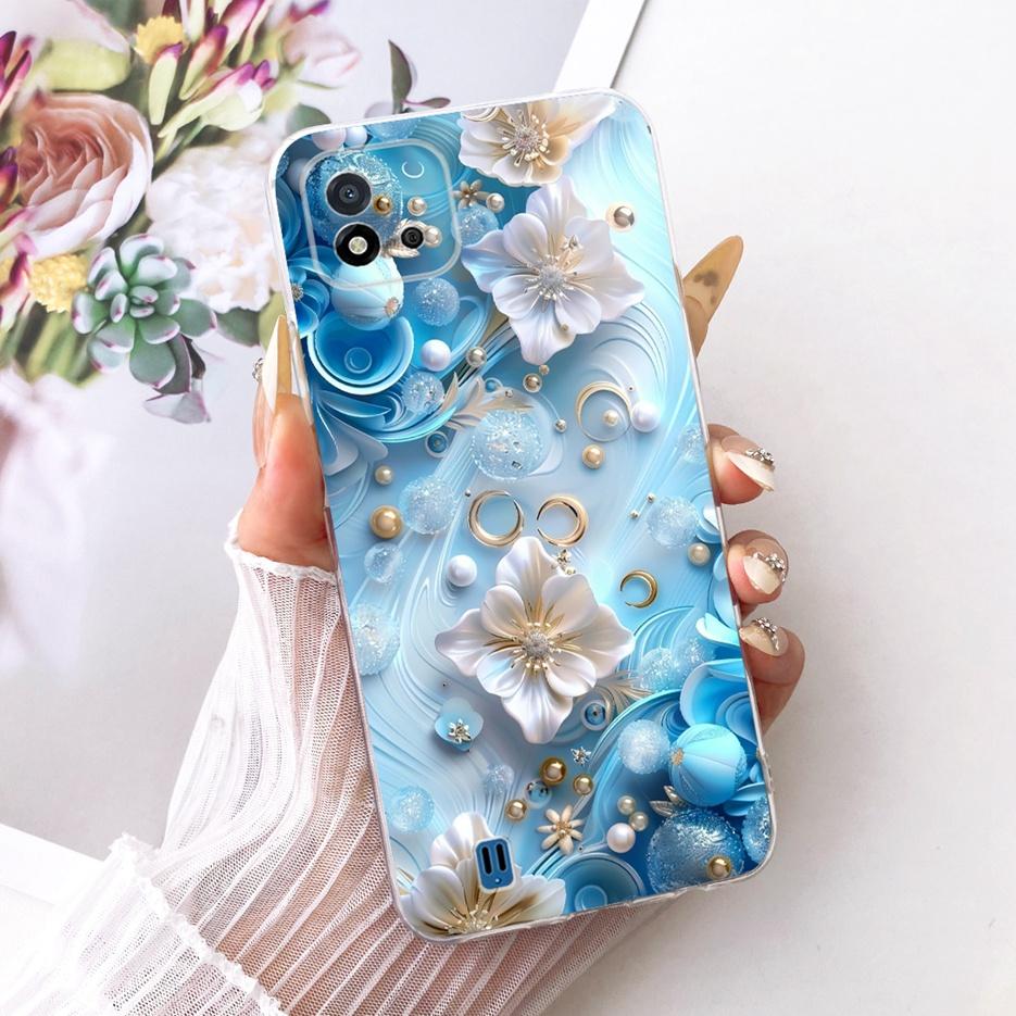 Чехол для Realme C11 2021 RMX3231 Цветы Расписной Чехол Мягкий Силиконовый Чехол для Телефона Для Realme C20 C 11 RealmeC11 2021 Сумки