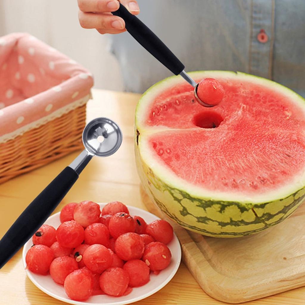 2 In 1 Multi Function Carving Knife Fruit Watermelon Melon DIY Ice Cream Big Ball Digging Scoop Stainless Steel Kitchen Tools