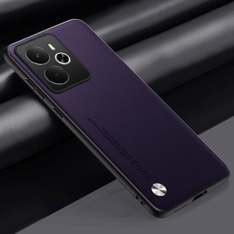 Простой чехол из искусственной кожи для телефона Realme 14 5G 14T, матовый чехол, силиконовый противоударный чехол с мягким краем для Realme 14Pro Plus 14X