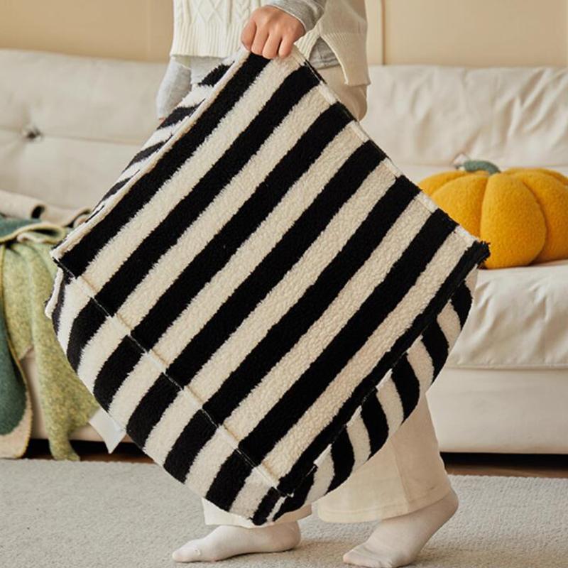 Чехол для сиденья из плотного бархата и овечьей шерсти, без наполнителя, пуф, пуф, мягкий флис, чехол для подушки для ног, без наполнителя, футон