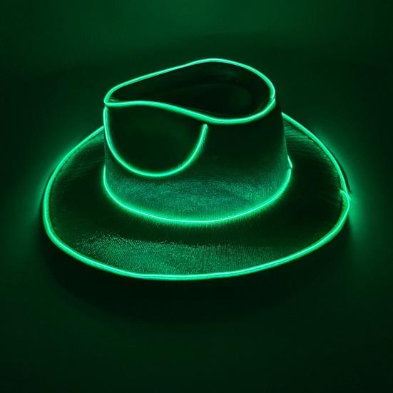 Светящаяся ковбойская шляпа, беспроводная неоновая светодиодная ковбойская кепка в стиле вестерн, светящаяся мигающая световая барная шляпа для вечеринки на Хэллоуин