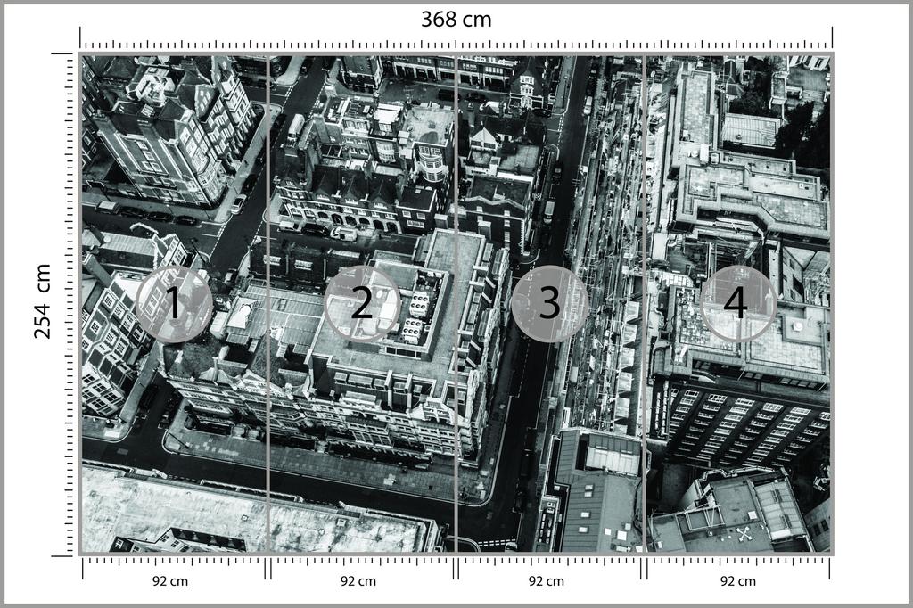 Photomural London Black And White Non-Woven 368x254