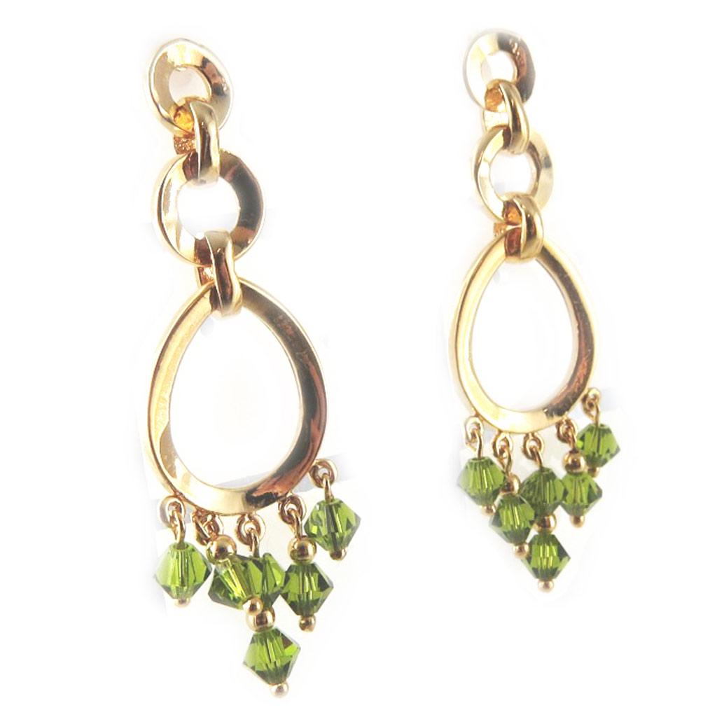 Les Trésors De Lily [D1400] — Позолоченные зеленые серьги «Сальса»