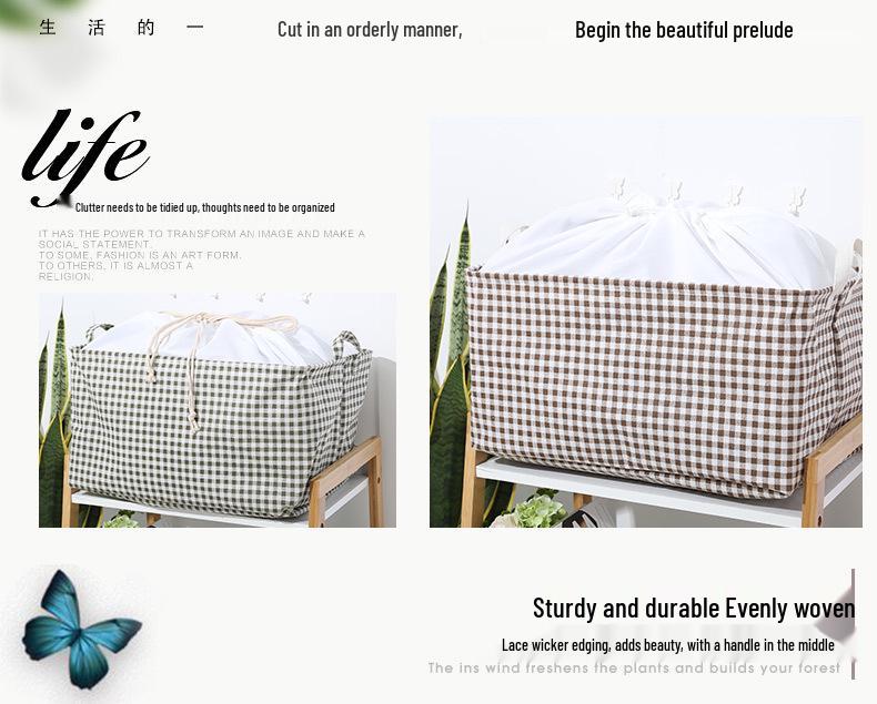 Складная большая сумка для белья и корзина для хранения со шнурком для одежды и одеял