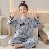 100% Cotton Girls Pajama Set Short Sleeve Cartoon Print Sleepwear Kids Home Wear
