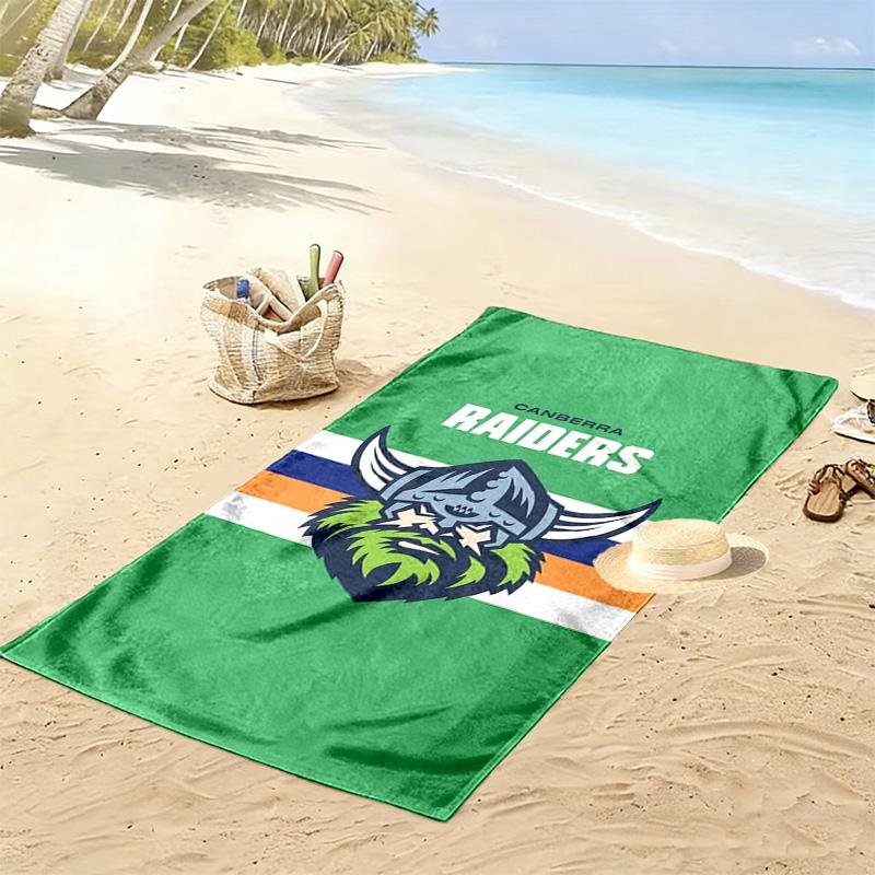 Canberra Raiders Logo Print Beach Towel, Large Soft Quick Dry Towel for Beach Camping Swimming