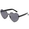 Love Heart Shape Sunglasses Women Rimless Frame Tint Clear Lens Colorful Sun Glasses Female Red Pink Yellow Shades Travel