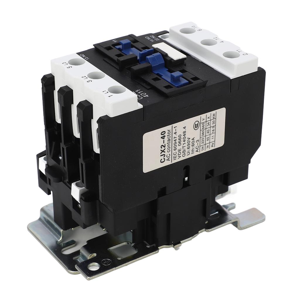 Контактор переменного тока 220 В 3П 1НО 1НЗ Вспомогательные 3НО Монтаж на основную рейку Серебряные контакты Низковольтный контроллер двигателя 40А