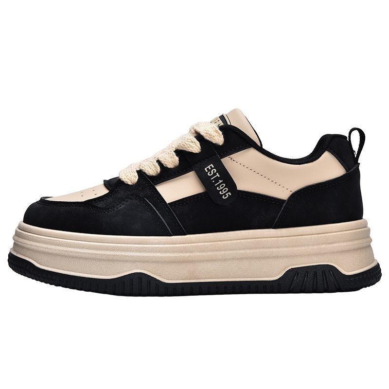 Sports and Leisure Board Shoes Women's Early Spring New Thick-soled Heightening Versatile Casual White Shoes