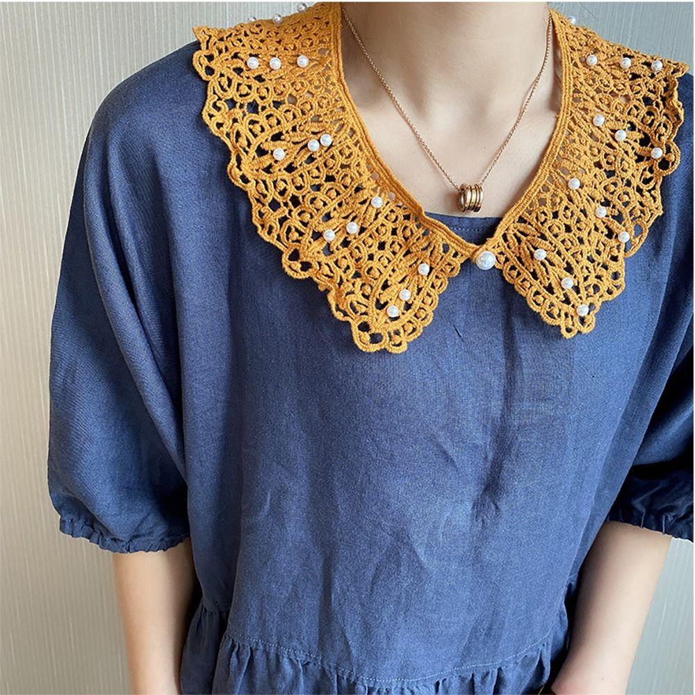 Decoration Mini Cape Adjust Clothes Lace Fabric Neckline Lapel Half Shirt Fake Collar Detachable