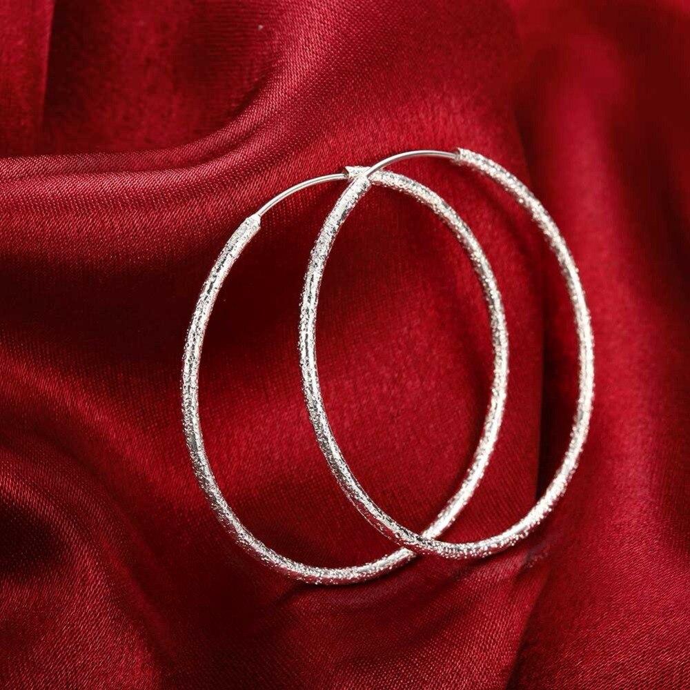 Простые серьги-кольца из стерлингового серебра 925 пробы 3,5 см/5,0 см для женщин, модные ювелирные серьги