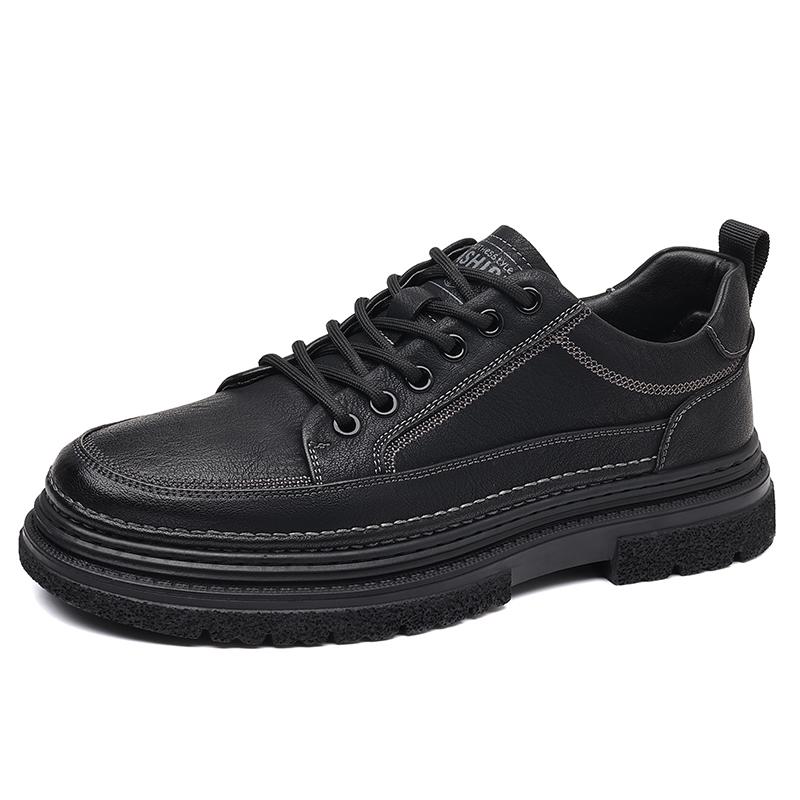 Fashion Casual Platform Leather Mens Vulcanized Shoes Fashion Outdoor Sneakers Antiskid Driving Tennis Running Trainers Business Shoes