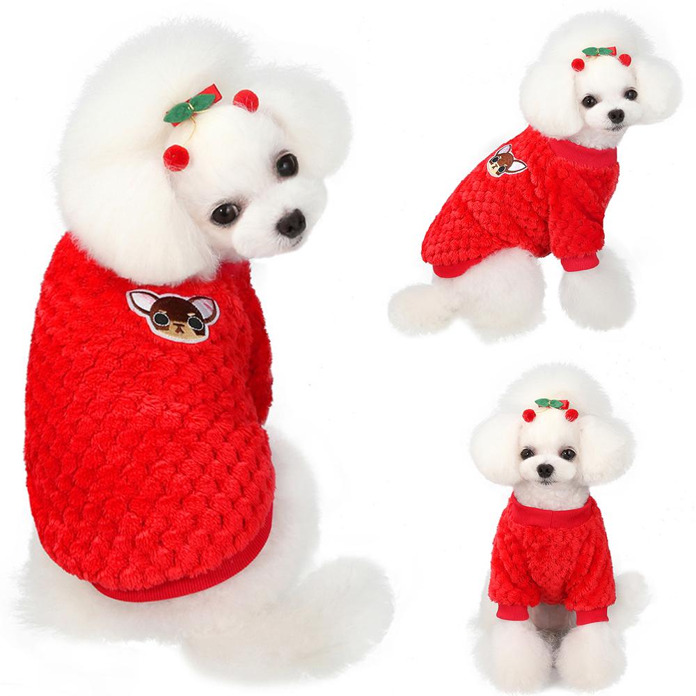 Флисовый зимний теплый джемпер для собак, пальто, свитер, одежда для щенков и кошек, одежда