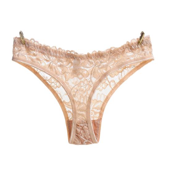 Сексуальные прозрачные кружевные стринги с цветочным принтом, женское нижнее белье, трусики, однотонные стринги