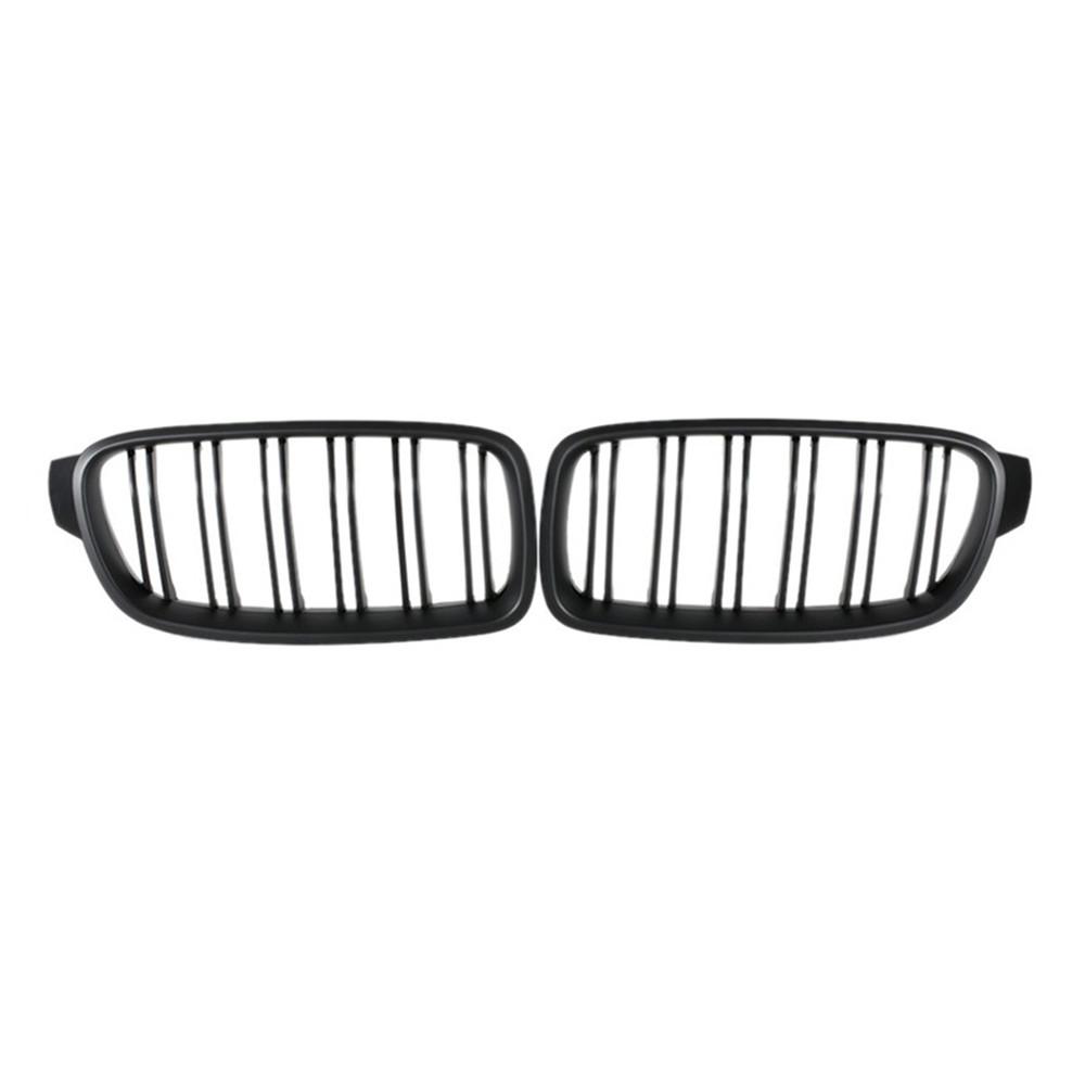 2PCS Dual Slat Style Grille Front Bumper Kidney Mesh Grill For BMW F30 F31 F35 F80 2012-2018 Bumper ABS Car Replacement