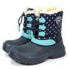 Akiriko Snow 4см Водонепроницаемые Внутренний размер 24см Ботинки для девочек, Пух, Амортизация, Шнурок, Темно-синий/Синий,