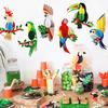 6 Pcs Parrot Honeycomb Paper Cutouts Tropical Birds Honeycomb Decoration for Hawaiian Luau Tiki Summer Party Supplies