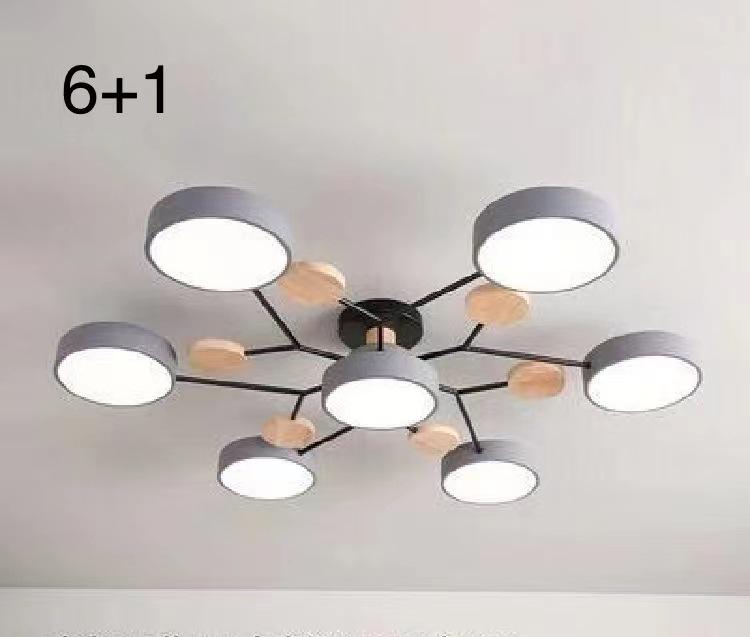 Nordic Macaron Ceiling Light - Modern Minimalist, Solid Wood Fixture for Living Room, Hall, Bedroom, or Restaurant.