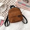 1 Pcs New Korean Casual Versatile Simple Retro Corduroy Solid Color Japanese Women's Backpack Student Backpack Women's Backpack