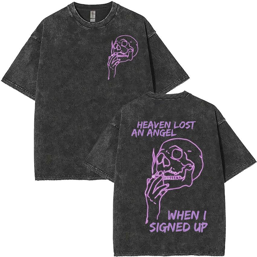 Chase Atlantic Lost In Europe and UK Tour 2025 Album Vintage Washed T Shirts Men Hip Hop Gothic Short Sleeve T-shirts Streetwear