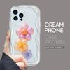 Для iPhone 16 15 14 13 12 Pro Max Samsung S24 Ultra S23 S22 Plus Redmi Note 13 Pro Balloon Flowers Cream Texture Soft Silicone Cover Phone Case