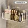Wall Mounted Shower Shampoo Racks Shelves Organizer Non-drilling Removable Transparent PET Material Bathroom Storage Rack