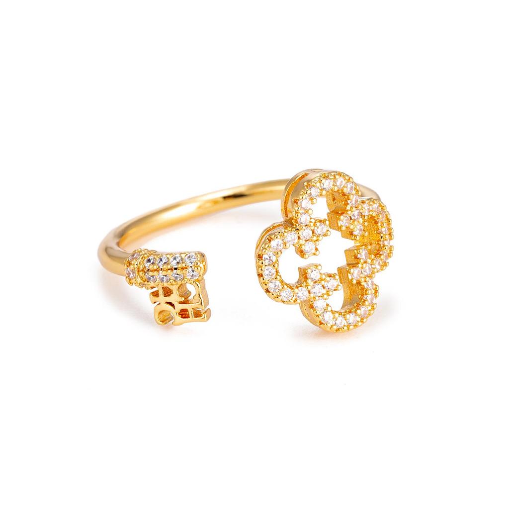Adjustable Brass Zirconium Oval Family Ring with Gift Box & Bag - Popular in the Middle East
