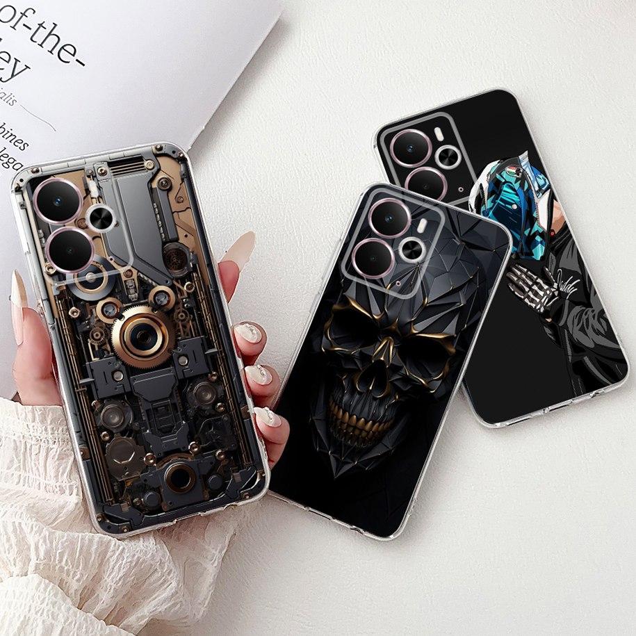 Чехол для Realme 14 5G Чехол-бампер Realme 14T RMX5078 RMX5075 Ударопрочный Силиконовый Мягкий ТПУ Цветочный Бампер Для Realme14 14 T Корпуса Телефона