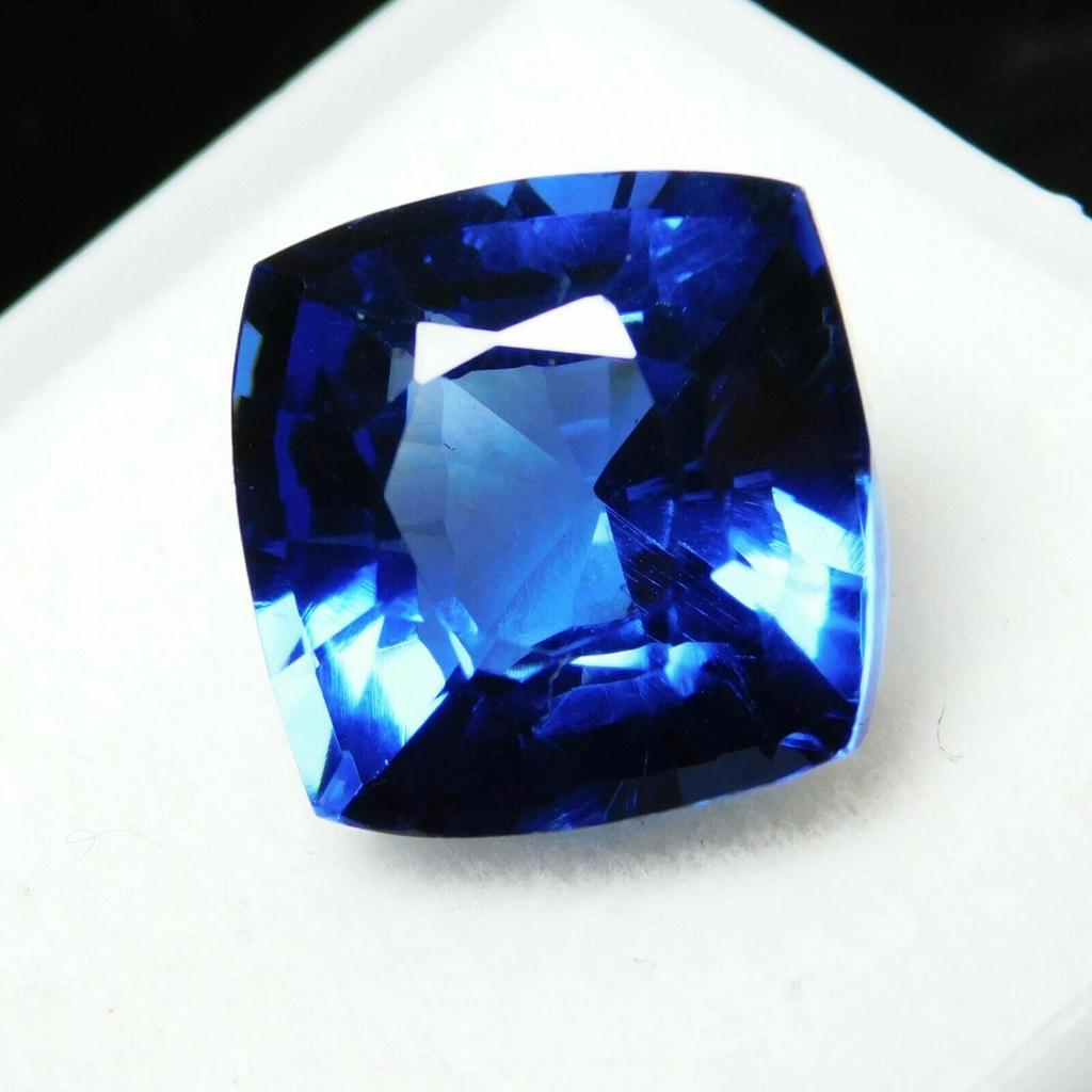 Natural Blue Tanzanite Loose Gemstone 8.60 ct Square Cushion Cut for Jewelry Making and Crafts