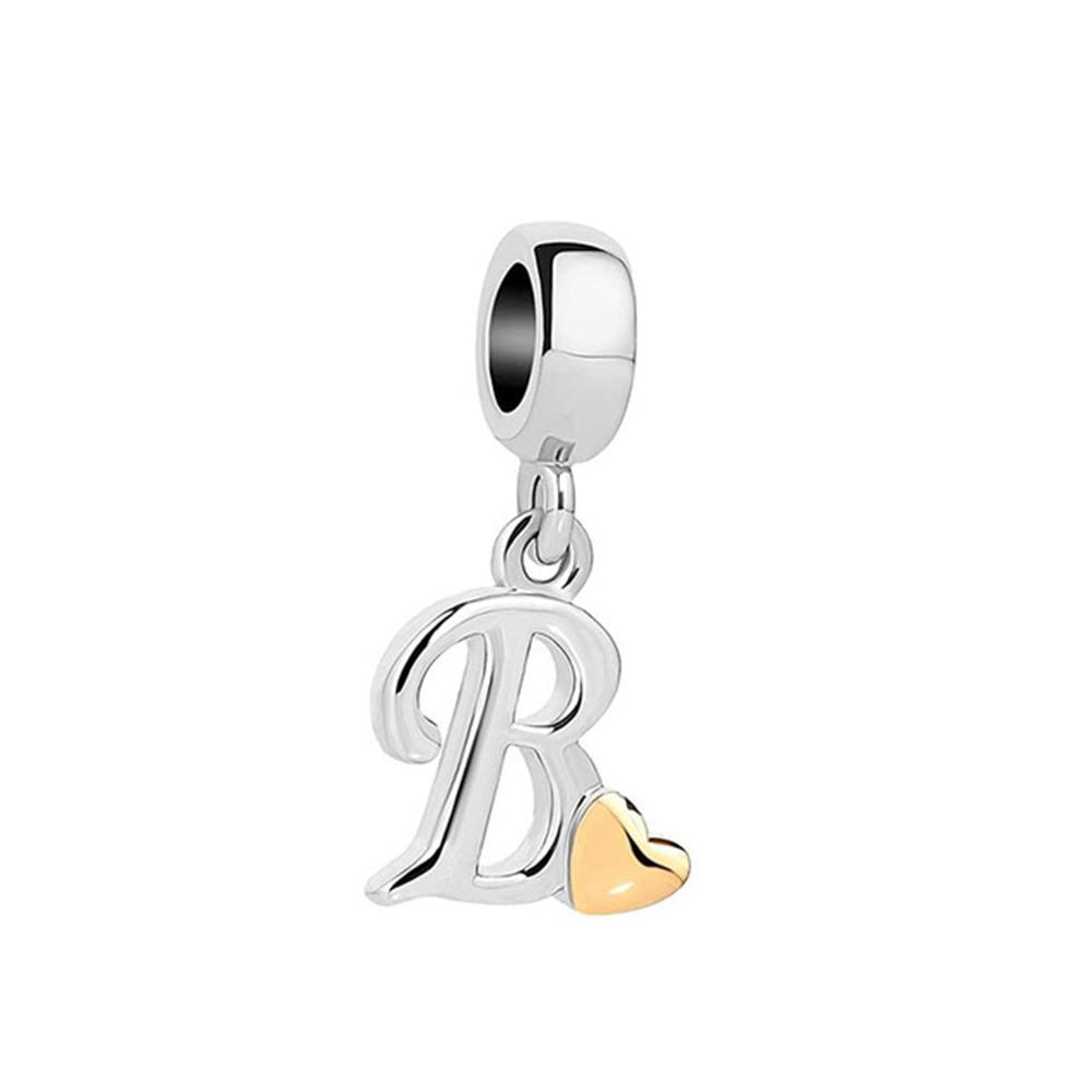 Новый медный с покрытием Rose Gold, Light Gold, двухцветный, с 26 английскими буквами, подвеска-шарм, совместим с браслетами, ожерельями, для самостоятельного изготовления украшений