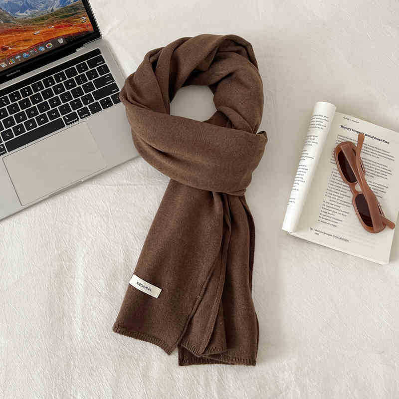 Шарф из 100% шерсти премиум-класса, пригодный для машинной стирки, женский, утолщенный, теплый, для шеи