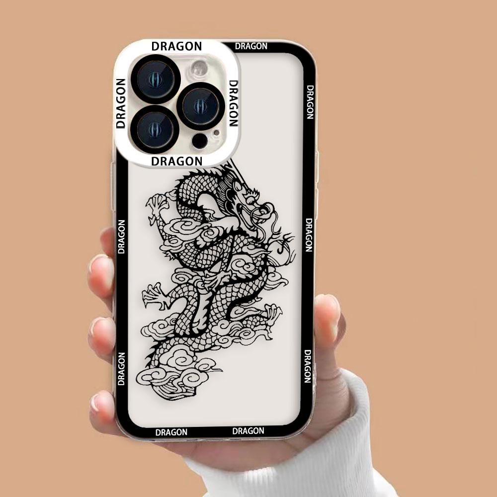 Китайский дракон в восточном стиле Прозрачный чехол для телефона для Samsung Galaxy S26 S25 S24 S23 S22 S21 S20 FE PLUS ULTRA EDGE TPU Чехол-оболочка