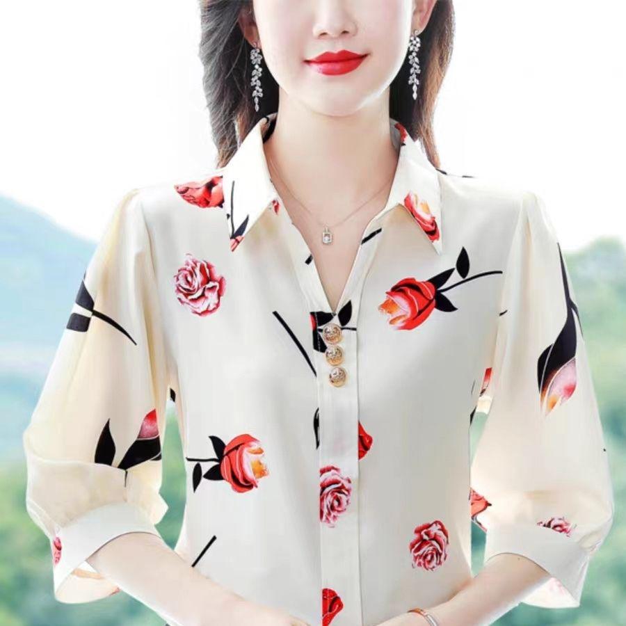 Женская шифоновая блузка с коротким рукавом - Мода лето 2025, Стильный и льстящий фигуре топ, скрывающий живот