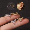 1Pc New Fashion Stainless Steel Earrings Cubic Zircon Ear Ring Piercing Jewelry