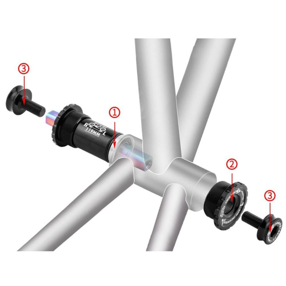 Square Titanium Alloy Bike Axle Crankset Part Sealed Bearing Bicycle Bottom Bracket Bike Crankset Shaft Bicycle BB Ceramic Axle