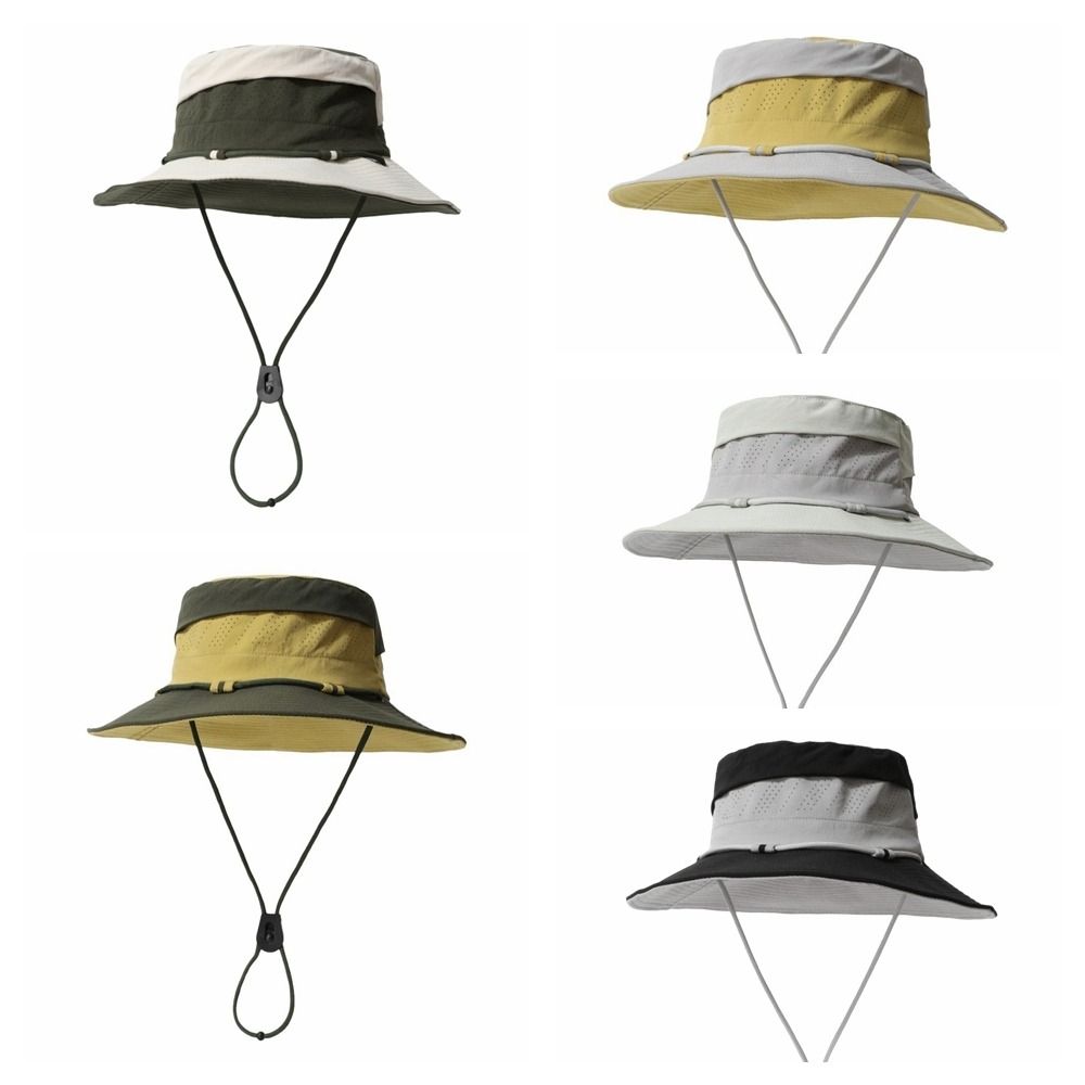 Color Blocking Sun Protection Bucket Hat Big Brim Sun Hat Fashion Sunscreen Fisherman Hat  Girl