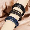 Мужские европейские и американские плетеные браслеты из натурального обсидиана