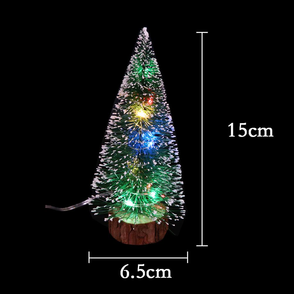 Led Mini Christmas Tree 15cm 20cm 25cm 30cm Warm Light Colorful Light Decorative Ornament For Home