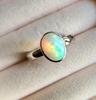 Natural White Opal Ring, Statement Ring, 925 Solid Silver, Women Ring, Gift for Her, Oval Shape Opal Gemstone, Handmade Jewellery