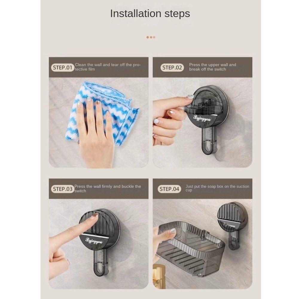 Removable Drain Soap Box Punch-Free Soap Rack Practical Suction Cup Sponge Soap Holder  for Home