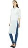 Phagun Cotton Plain Kurti Tunic Mandarin Collar Ethnic Casual Kurta Blouse