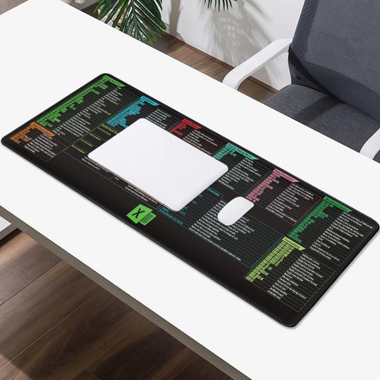Коврик для мыши Большой коврик Износостойкий Шпаргалка Excel Настольный Гладкая поверхность Нескользящая основа